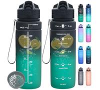Dosurer Sports Water Bottle, 1l, 700ml, 500ml Drinking Bottle Kids Leak Proof, Water Bottle with Motivational Time Markings and Filter, BPA Free Tritan Sport Bottle for School, Sport, Work, Fitness
