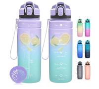 Dosurer Sports Water Bottle - 1L, 700ml, Kids Leak Proof, Motivational Time Markings, BPA Free Tritan Bottle for School, Sport, Work, Fitness