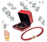 Dosurgorn FengShui Calabash Cinnabar Bracelet, Red Cinnabar Wealth Bracelet for Wealth and Protection, Good Luck Money Amulet, 5 mm, Imperial Sand, no gemstone