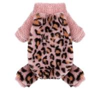 Dosuyi Turtleneck Dog Pajamas for Small Dogs, Fleece Dog Sweater, Winter Cute Tiny Dog Clothes Outfit Puppy Clothes Pet Jumpsuits Chihuahua Yorkie Cat Clothing(Pink,XX-Small