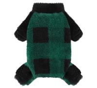 Dosuyi Turtleneck Dog Pajamas for Small Dogs, Fleece Dog Sweater, Winter Cute Tiny Dog Clothes Outfit Puppy Clothes Pet Jumpsuits Chihuahua Yorkie Cat Clothing(Green,Medium