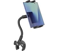 Dosvsi Exercise Bike Fold Phone Mount, Metal Gooseneck - Spin Bike Folding Phone Holder, Peloton/Treadmill Phone Tablet Clamp Holder for Galaxy Z Fold 7 6 5 4 3 2, Pixel Fold, 4-13" iPad, Tab, iPhone