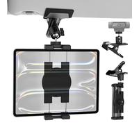 Dosvsi Sun Visor Tablet Holder for Car, Metal Clip Truck Visor Tablet Mount, 360° Rotating Visor Phone Clamp Mount with 1/4" Screw, for iPad Pro Air Mini, Galaxy Tab, iPhone, Camera, 4-11" Tablets