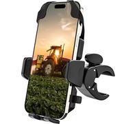 Dosvsi Tractor Phone Clamp Mount, [Upgraded Secure Tether] Stable Cellphone Clip for Forklift/Farming Machine, A Pillar Grab Holder for iPhone 16 15 14, Galaxy S25 S24, 4-7" Phone with Thick Case