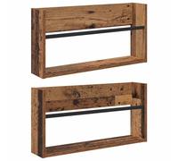 DOSYCOVUR Magazine Rack 2 Pcs Old Wood 60 x 12 x 30 cm Engineered Wood | Wall-mounted, space-saving, engineered wood, 60 x 12 x 30 cm, 2 pcs, modern rectangular, easy-clean, office or living room