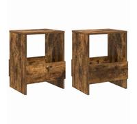 DOSYCOVUR Magazine Rack 2 Pcs Smoked Oak 35 x 30 x 45 cm | Engineered wood,built-in rack,indoor use,living room,study area,damp cloth care