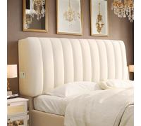 DOSYCOVUR Padded Headboard Cover Dustproof Protective Cover Velvet Material Washable Bed Frame Cover Headboard Cushion with Ties Suitable for Single Bed King Bed Double Bed,F,100cm