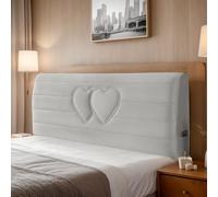 DOSYCOVUR Soft Velvet Headboard Cover for Single Double King Size Beds Thickened Washable Cushion Headboard Protector Full Cover Dustproof Modern Bedside Cover,Grey 1,120cm