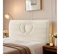 DOSYCOVUR Soft Velvet Headboard Cover for Single Double King Size Beds Thickened Washable Cushion Headboard Protector Full Cover Dustproof Modern Bedside Cover,Cream,150cm