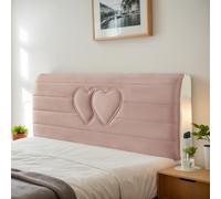 DOSYCOVUR Soft Velvet Headboard Cover for Single Double King Size Beds Thickened Washable Cushion Headboard Protector Full Cover Dustproof Modern Bedside Cover,Pink,120cm