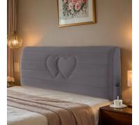 DOSYCOVUR Soft Velvet Headboard Cover for Single Double King Size Beds Thickened Washable Cushion Headboard Protector Full Cover Dustproof Modern Bedside Cover,Grey 3,150cm