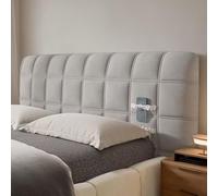 DOSYCOVUR Soft Velvet Headboard Protector Dustproof Washable Full Cover for King Size Double Single Beds Cushioned Padded Headboard Cover for Wooden Tall Headboard Beds,Grey,160cm