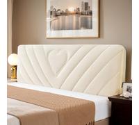 DOSYCOVUR Velvet Headboard Cover Padded Stretch Soft Thickened Washable Dustproof Protector Full Cover for King Size Single Double Bed Bedroom Decoration,White,150CM