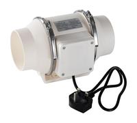 DOSYEN Inline Bathroom Extractor Fan 100mm/4 Inch, In-line duct fan mixed flow 220m3/hour - for Grow Room Tent Hydroponic Ventilation System