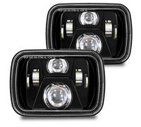 DOT 110W 5x7 Led Headlights H6054 7x6 Inch Led Sealed Beam Headlamp with High Low Beam Compatible with Jeep Cherokee XJ Comanche MJ YJ GMC Savana Safari Ford Replacement H5054 6052 6053 Black-2 Pcs