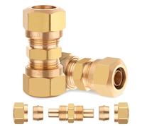 DOT Air Brake Line Fittings Connector for Nylon Tubing 1/2", Brass Air Compression Nylon Hose Fitting with D.O.T Approved for Trucks Trailers and Industrial Repair(Pack 2)
