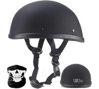 DOT Approved Retro German Motorcycle Half Helmet Open Face Beanie Bike Half Hel-Met Low Profile Motorcycle Biker Men Women Beanie Skull Cap 4,M/(57~58cm)