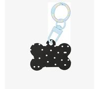Dot Black & White Printing Acrylic Dog Bone Ornament,Dog Tags Personalized Pet Ornament, Key Chain Bone Shaped Id Tags