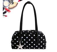 Dot Bowler Bag,with Zipper Cute Large Capacity Top Handle - Dot Shoulder Bag | for Travel Vacation Daily Commuting Casual Outings
