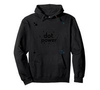 Dot Boys Power: Playful Polka Dot Graphic Art Pullover Hoodie, Adult Unisex, Black, L
