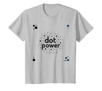 Dot Boys Power: Playful Polka Dot Graphic Art T-Shirt, Kids, Silver, 12 Years