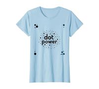 Dot Boys Power: Playful Polka Dot Graphic Art T-Shirt, Women, Baby Blue, S