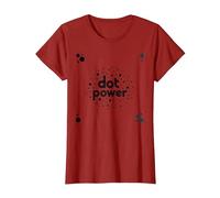 Dot Boys Power: Playful Polka Dot Graphic Art T-Shirt, Women, Cranberry, XL