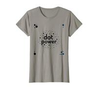 Dot Boys Power: Playful Polka Dot Graphic Art T-Shirt, Women, Slate, L