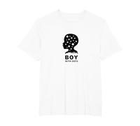 Dot Boys Silhouette Art: Boy with Dots Modern Graphics T-Shirt, Men's Big and Tall, White, 6X Tall
