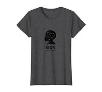 Dot Boys Silhouette Art: Boy with Dots Modern Graphics T-Shirt, Women, Dark Heather Grey, XS