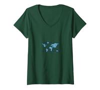 Dot by Dot, We Connect The World V-Neck T-Shirt, Women, Forest Green, L