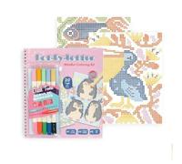 Dot by Letter Coloring Kit 20 Designs with 10 Markers Mindful Art Set | 20 hidden pictures, 10 markers, 250gsm paper, plant animal and landscape themes, for adults and kids