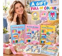Dot by Letter Coloring Kit 20 Designs with 10 Markers Mindful Art Set | 20 hidden pictures, 10 markers, 250gsm paper, plant animal and landscape themes, for adults and kids