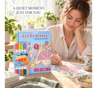 Dot by Letter Coloring Kit 20 Designs with 10 Markers Mindful Art Set | 20 hidden pictures, 10 markers, 250gsm paper, plant animal and landscape themes, for adults and kids