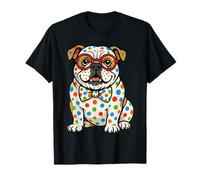 Dot Day Bulldog with Colorful Polka Dots for Kids T-Shirt