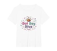 Dot Day Diva Kids Girls Crown Celebration T-Shirt, Women's Plus, White, 6X