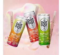 Dot Dot Premium Sparkling Bubble Tea Bundle, Low Sugar, Natural Ingredients, British-Made, 3 Pack with Straws - Mango Passionfruit, Lychee Rose, Matcha Lemonade
