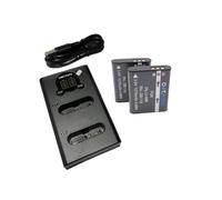 Dot.Foto DB-110 Premium 1270mAh Battery (2-pack) & Fast USB LCD Dual Charger for Ricoh GR III, GR IIIx, WG-6, WG-8, G900, G900 II, G900SE, G900SE II, Theta X