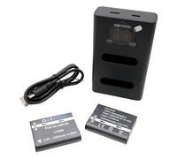 Dot.Foto LI-92B Premium 1350mAh Battery (2-pack) & Fast USB LCD Dual Charger for Olympus Tough TG-6, TG-5, TG-4, TG-3, TG-2, TG1 / XZ-2 / DS-2600, DS-9000, DS-9500 / for OM System TG-7