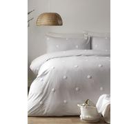'Dot Garden' 100% Cotton Embellished Duvet Cover Set Appletree Silver Double