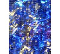 Dot Grid Journal: Blue Gold Mosaic Illustration: Large 8.5 x 11 Format with 122 Pages for Writing, Planning, and Creative Notes