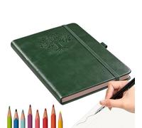 Dot Grid Journal, Dotted Notebook for Writing with Premium PU Leather, Durable Retro Diary with Thick Bleed Proof Paper, Habit Tracking Planning, Office Business Trip, Lightweight 90g Pocket Diary