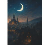 Dot Grid Journal - Moonlit City: A versatile grid notebook for bullet journaling, sketching, and creative planning