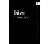 Dot Grid Notebook Alphabetical Tabs A5: Medium Journal Organizer with A-Z Index Sections | 5mm Dotted Pages | Smart Design Black