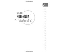 Dot Grid Notebook Alphabetical Tabs B6: Small Journal Organizer with A-Z Index Sections | 5mm Dotted Pages | Smart Design White