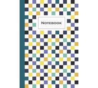 Dot Grid Notebook - Mint, Yellow, Orange & Turquoise Checkered Cover - Japanese Aesthetic Snake-Inspired Journal, 6x9 in, 120 Pages, Soft Matte + ... for Students, Journaling, Sketching, Bullet