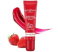 DOT & KEY Ceramide&Peptide Barrier Repair Lip Balm Spf 50,Pa+++|Red Romance|Uva/Uvb Protection|Soft Tinted Moisturizer|Boosts Collagen&Instantly Plumps Lip|Prevents Pigmentation|10Gm,1 Count