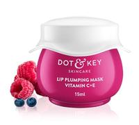 Dot & Key Lip Plumping Mask With Vitamin C + E for Naturally Glowing, Fading Pigmentation, Smoothing Flaky & Dry Lips - Soft, Smooth & Plump (Wild Berries & Pomegranate) 15ml