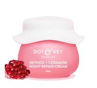 Dot & Key Night Reset Retinol + Ceramide Night Cream Anti Aging Cream For Women & Men Reduces Fine Lines & Wrinkles Oil Free & Non Sticky Moisturizer For Glowing Youthful Skin For All Skin Types 60ml