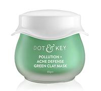 Dot & Key Skin Care Pollution + Acne Defense Green Clay Mask Clay Mask for Face with Salicylic & Matcha Tea Reduces Active Acne, Soothes Redness For Dark Spots, Oily, Acne Prone Skin 85g